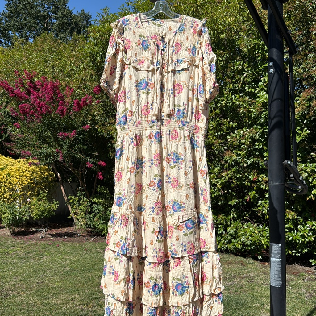 Spell Solstice Ruffle Gown Cream Size 3xl